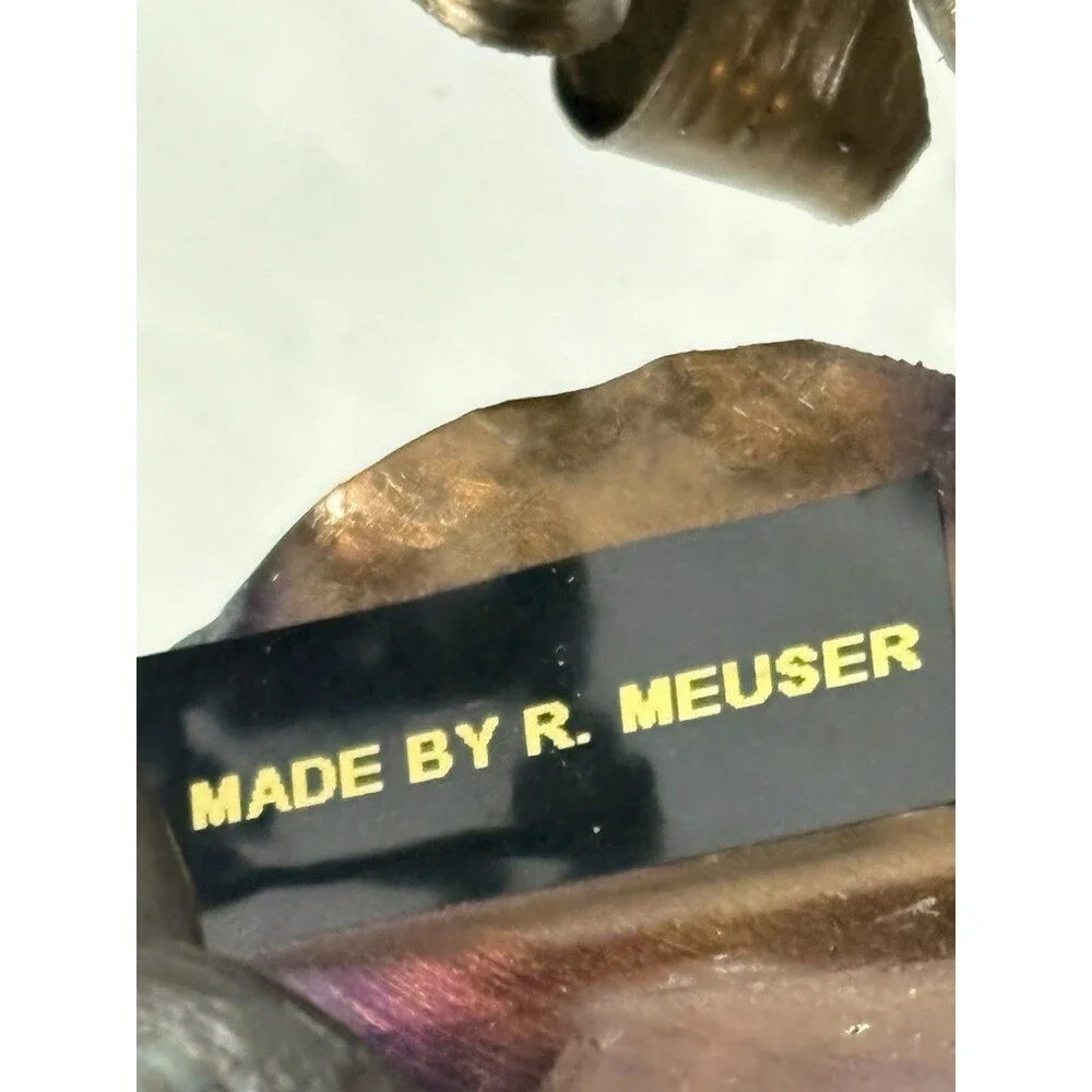 Handmade Welded Metal Rose Sculpture Welded Steel Flower Chain By R. Meuser
